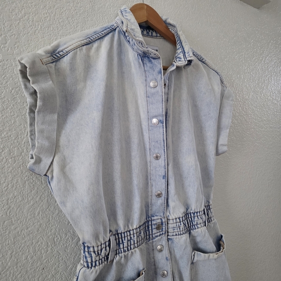 Zara Denim Overalls Romper Light Blue wash M - Picture 7 of 14
